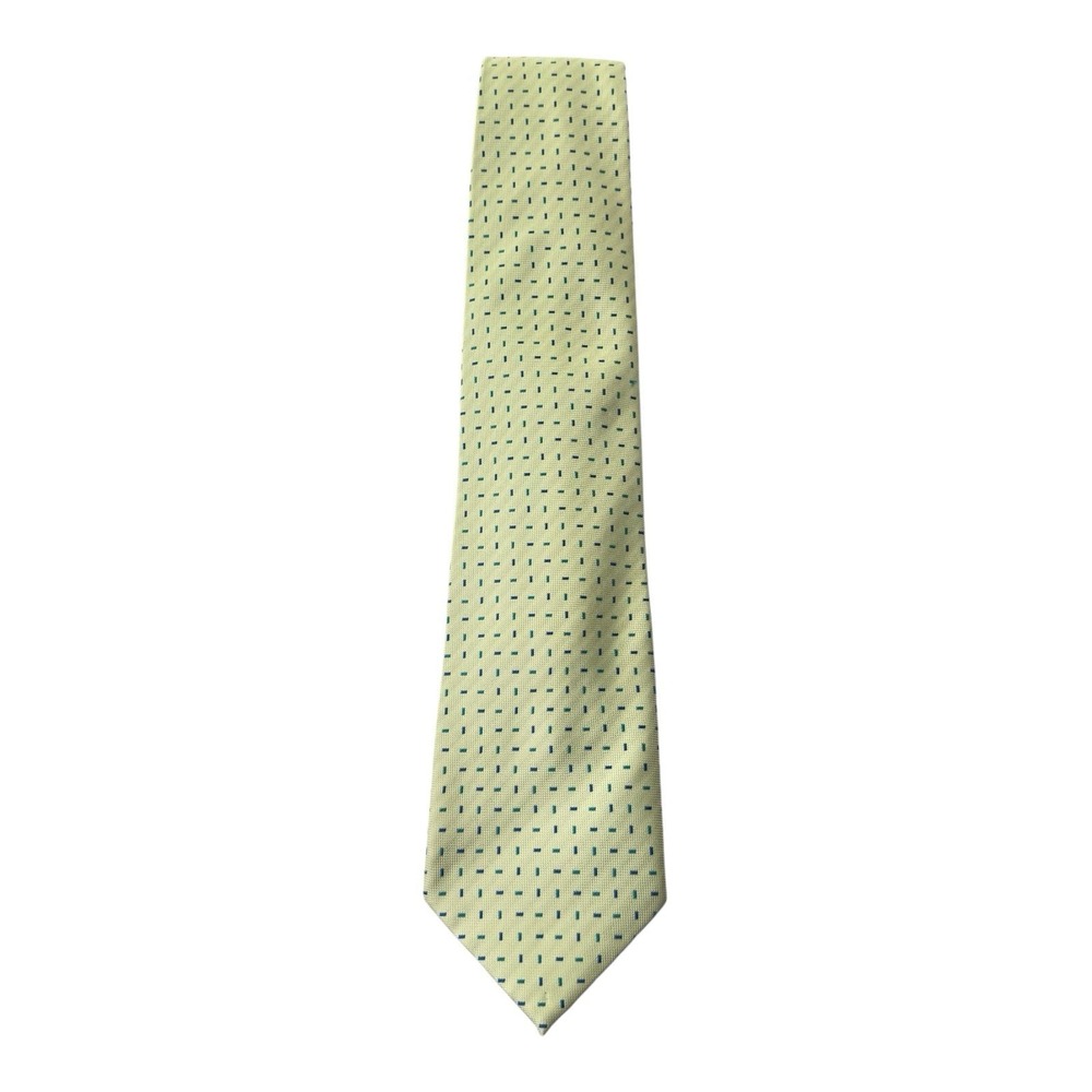 Clarenzo Muzzi Men's Light Green Blue Speckled Geometric Polyester Neck Tie